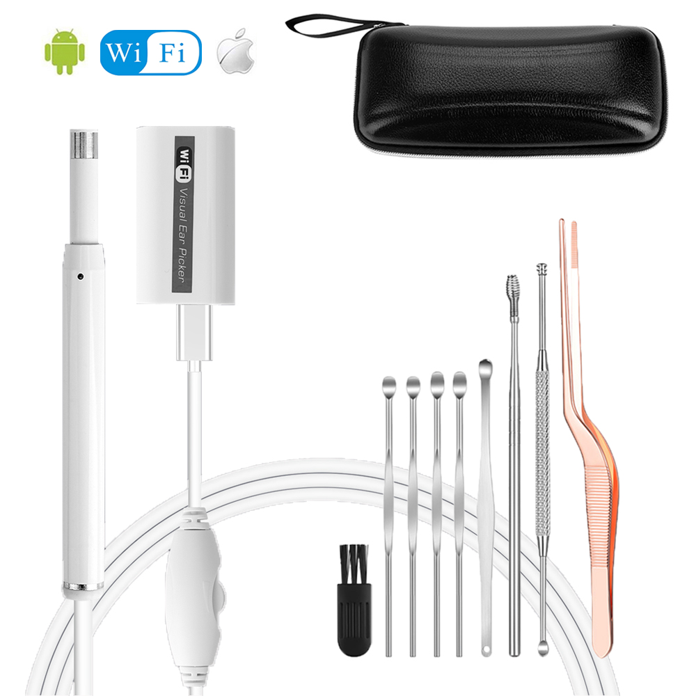 USB Digital Otoscope Ear Wax Removal Camera – HD Wireless Endoscope With Light, Home Ear Cleaning Kit